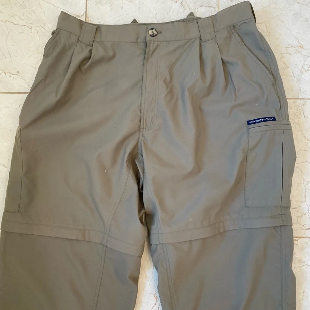 Exofficio Convertible Cargo Pants Men XL Tan Outdoors Hiking Fishing 32" Inseam - Picture 2 of 13